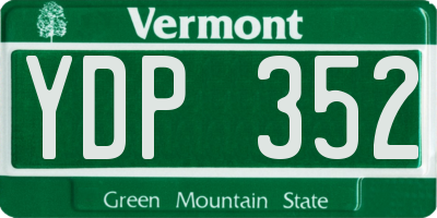 VT license plate YDP352