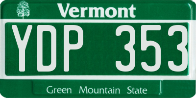 VT license plate YDP353