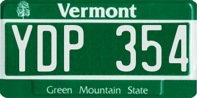 VT license plate YDP354
