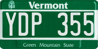 VT license plate YDP355