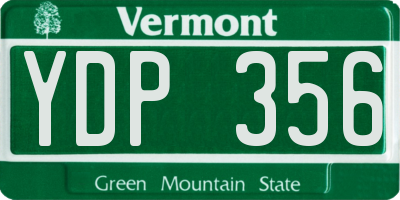 VT license plate YDP356
