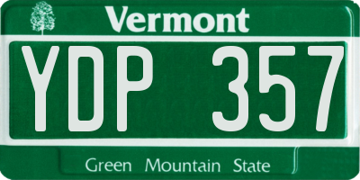 VT license plate YDP357