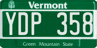 VT license plate YDP358