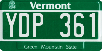 VT license plate YDP361