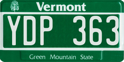 VT license plate YDP363