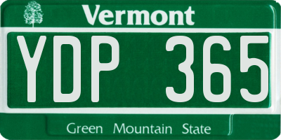 VT license plate YDP365