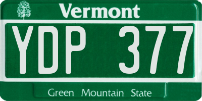 VT license plate YDP377