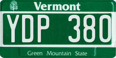 VT license plate YDP380