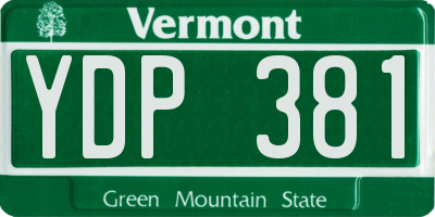 VT license plate YDP381