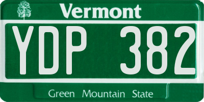 VT license plate YDP382