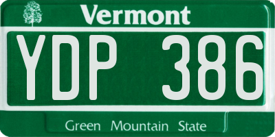VT license plate YDP386