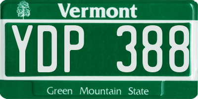 VT license plate YDP388