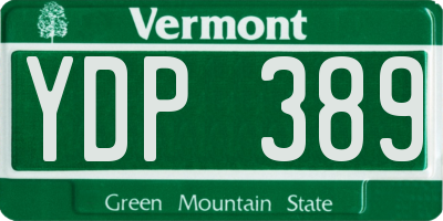 VT license plate YDP389