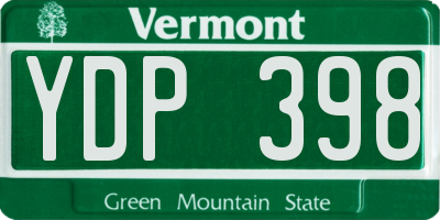 VT license plate YDP398