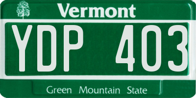 VT license plate YDP403