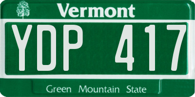 VT license plate YDP417