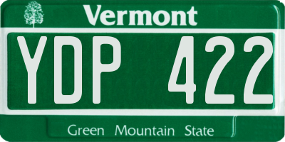 VT license plate YDP422