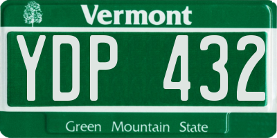 VT license plate YDP432