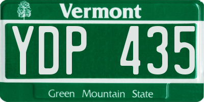 VT license plate YDP435