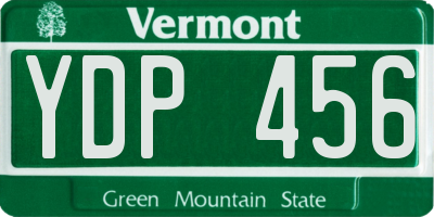 VT license plate YDP456