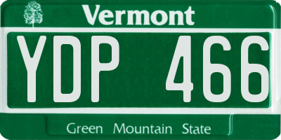 VT license plate YDP466