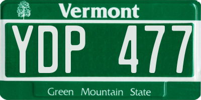 VT license plate YDP477