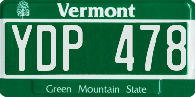 VT license plate YDP478