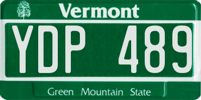 VT license plate YDP489