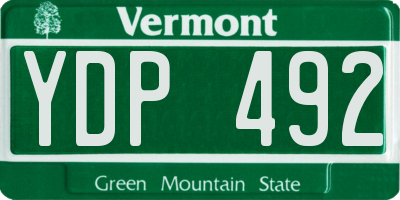 VT license plate YDP492