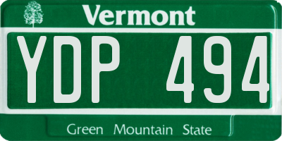VT license plate YDP494