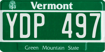 VT license plate YDP497