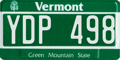 VT license plate YDP498