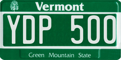 VT license plate YDP500