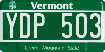 VT license plate YDP503