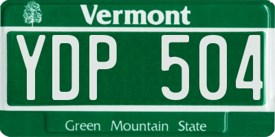 VT license plate YDP504