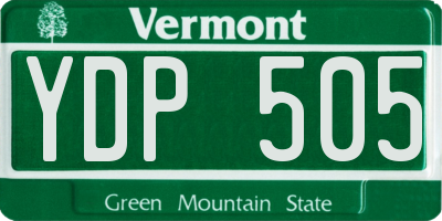 VT license plate YDP505