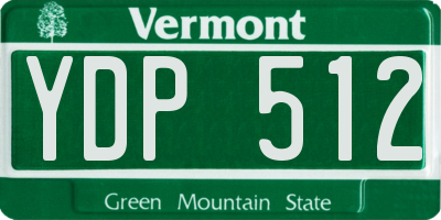 VT license plate YDP512