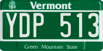VT license plate YDP513