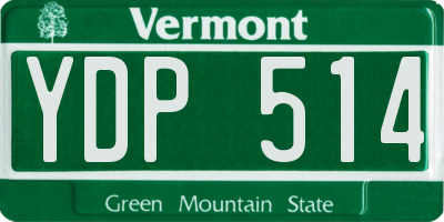 VT license plate YDP514