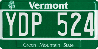 VT license plate YDP524