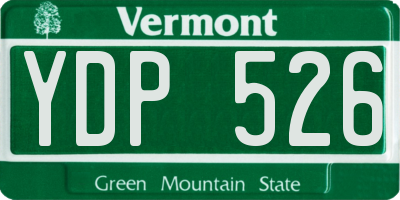 VT license plate YDP526