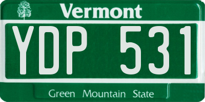 VT license plate YDP531