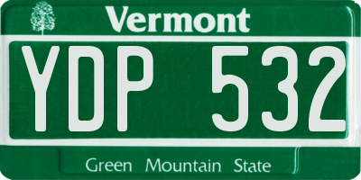 VT license plate YDP532