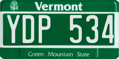 VT license plate YDP534