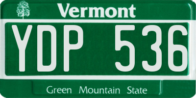 VT license plate YDP536