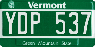 VT license plate YDP537