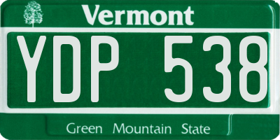 VT license plate YDP538