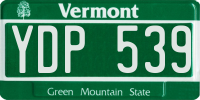 VT license plate YDP539