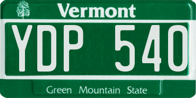 VT license plate YDP540