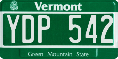 VT license plate YDP542